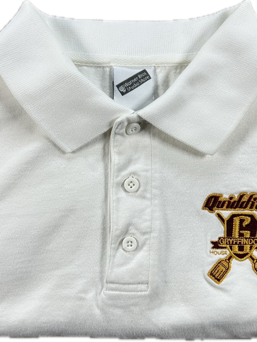 Men's Harry Potter Gryffindor Quidditch White Polo Size M